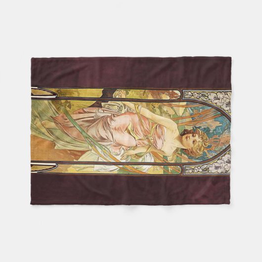 Alphonse Mucha, Morning Awakening Fleece Deken (Voorkant (Horizontaal))