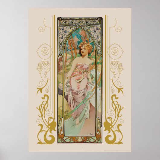 Alphonse Mucha - Morning Awakening Poster (Voorkant)