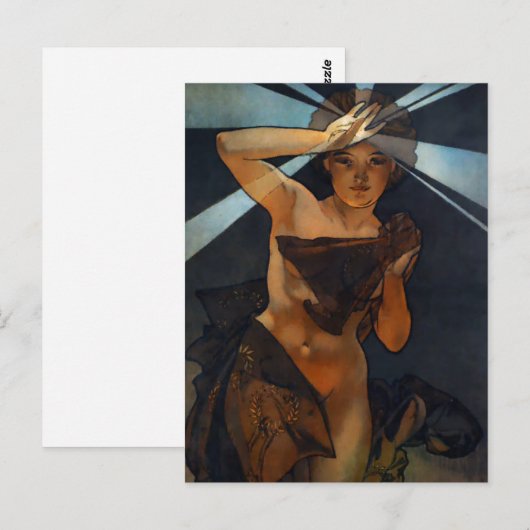 Alphonse Mucha Morning Star Briefkaart (Voorkant / Achterkant)