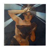 Alphonse Mucha Morning Star Tile Tegeltje (Voorkant)