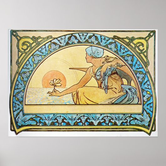 Alphonse Mucha. Nenuphar/Waterlily, 1898 Poster (Voorkant)