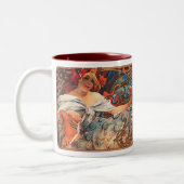 Alphonse Mucha Nouveau Biscuit Lady Coffee Mok (Links)