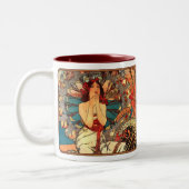 Alphonse Mucha Nouveau Lady Coffee Mok (Links)