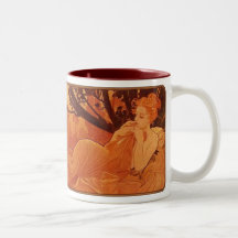 Alphonse Mucha Nouveau Reclining Lady Coffee Mok