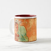Alphonse Mucha Nouveau Winter Lady Coffee Cup Mok (Voorkant links)