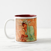 Alphonse Mucha Nouveau Winter Lady Coffee Cup Mok (Links)