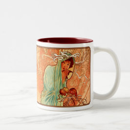 Alphonse Mucha Nouveau Winter Lady Coffee Cup Mok