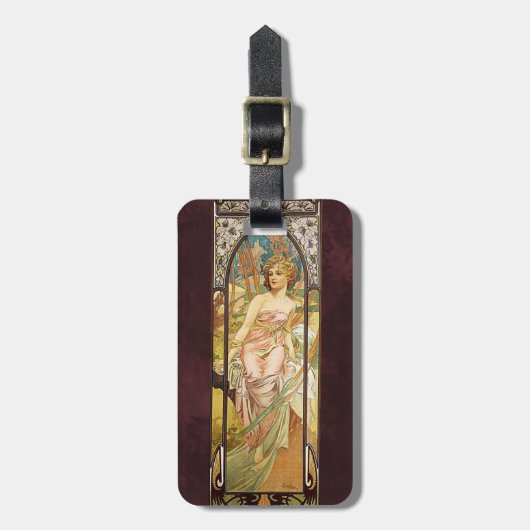 Alphonse Mucha, Ochtendontwaking Bagagelabel (Voorkant verticaal)