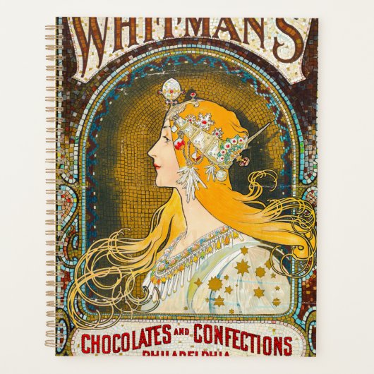 Alphonse Mucha Oude Whitman's-advertentie Planner (Voorkant)