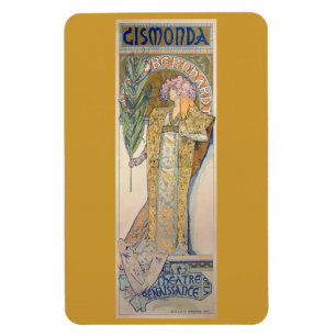 Alphonse Mucha Painting Magneet