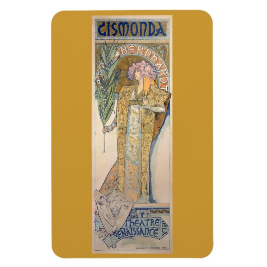 Alphonse Mucha Painting Magneet (Verticaal)