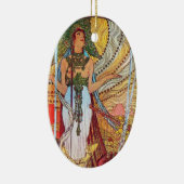 Alphonse Mucha Peacock art Keramisch Ornament (Rechts)
