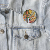 Alphonse Mucha Peacock art Ronde Button 5,7 Cm (In situ)
