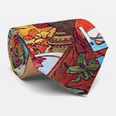 Alphonse Mucha Peacock art Stropdas (Opgerold)