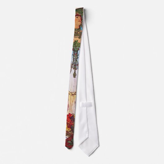 Alphonse Mucha Peacock art Stropdas (Achterkant)