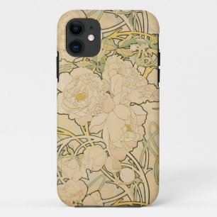 Alphonse Mucha Peonies Peony Rozen Fawn 1897 Case-Mate iPhone Case