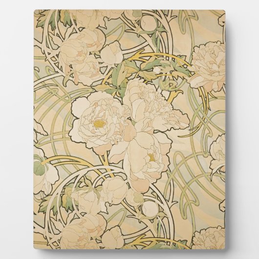 Alphonse Mucha Peonies Peony Rozen Fawn 1897 Fotoplaat (Voorkant)