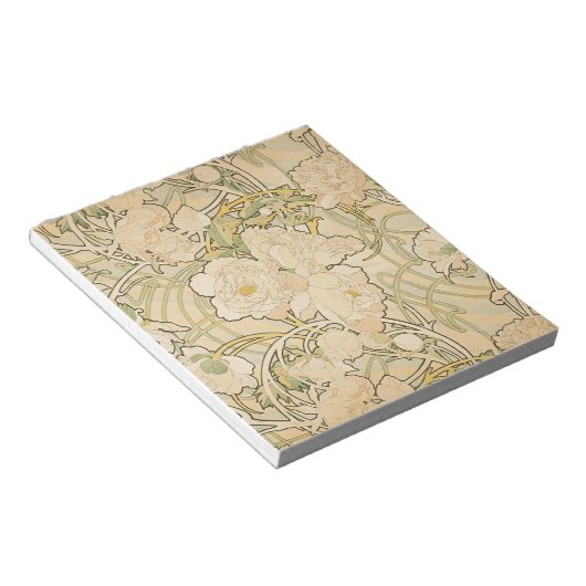 Alphonse Mucha Peonies Peony Rozen Fawn 1897 Notitieblok (Schuin)