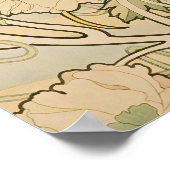 Alphonse Mucha Peonies Peony Rozen Fawn 1897 Poster (Hoek)