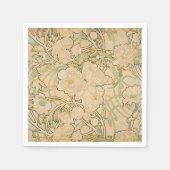 Alphonse Mucha Peonies Peony Rozen Fawn 1897 Servetten (Voorkant)