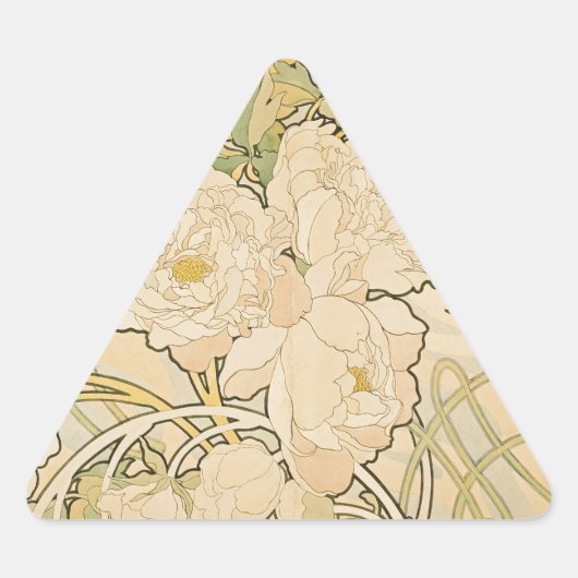 Alphonse Mucha Peonies Peony Rozen Fawn 1897 Sticker (Voorkant)