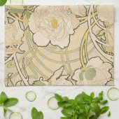 Alphonse Mucha Peonies Peony Rozen Fawn 1897 Theedoek (Gevouwen)