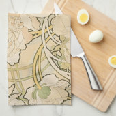 Alphonse Mucha Peonies Peony Rozen Fawn 1897 Theedoek (Quarter Fold)