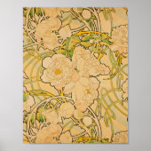 Alphonse Mucha - Peonies Poster (Voorkant)