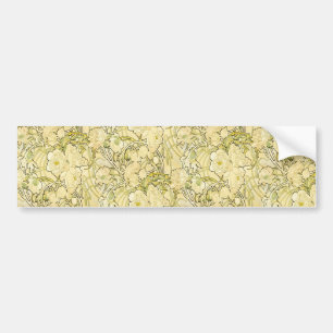 Alphonse Mucha Pioenrozen Art Nouveau Bloempatroon Bumpersticker