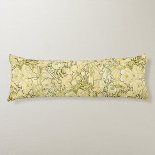 Alphonse Mucha Pioenrozen Art Nouveau Bloempatroon Lichaamskussen