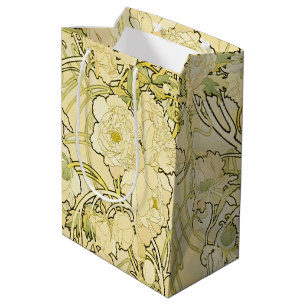 Alphonse Mucha Pioenrozen Art Nouveau Bloempatroon Medium Cadeauzakje