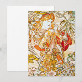 Alphonse Mucha - Pioenrozen Bedankkaart (Voorkant / Achterkant)