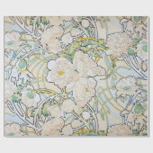 Alphonse Mucha Pioenrozen Cadeaupapier (Vlak)