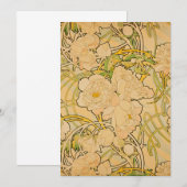 Alphonse Mucha - Pioenrozen Kaart (Voorkant / Achterkant)