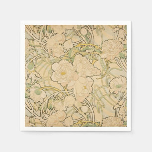 Alphonse Mucha Pioenrozen Pioen Rozen Ree 1897 Servetten