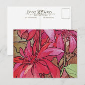 Alphonse Mucha Poinsettias Christmas Postcards Feestdagenkaart (Voorkant / Achterkant)