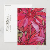 Alphonse Mucha Poinsettias Christmas Postcards Feestdagenkaart (Voorkant / Achterkant)