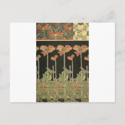 Alphonse Mucha  Popular Art Nouveau Poppies Briefkaart (Voorkant)