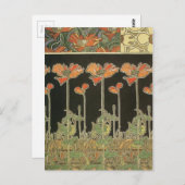 Alphonse Mucha Popular Art Nouveau Poppies Briefkaart (Voorkant / Achterkant)
