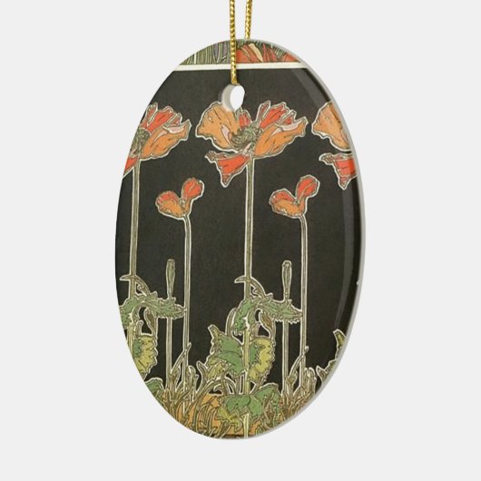 Alphonse Mucha  Popular Art Nouveau Poppies Keramisch Ornament (Links)