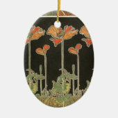 Alphonse Mucha  Popular Art Nouveau Poppies Keramisch Ornament (Voorkant)