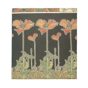 Alphonse Mucha Popular Art Nouveau Poppies Notitieblok