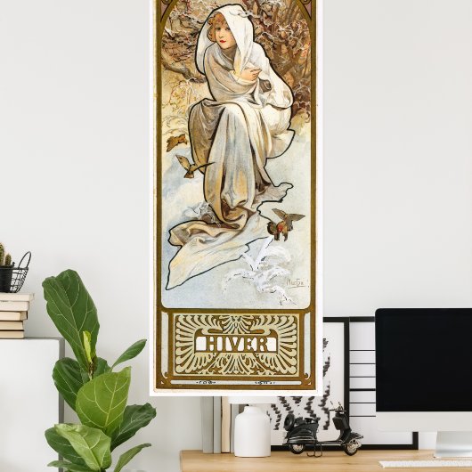 Alphonse Mucha Poster (Thuiskantoor)