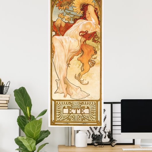 Alphonse Mucha Poster (Thuiskantoor)