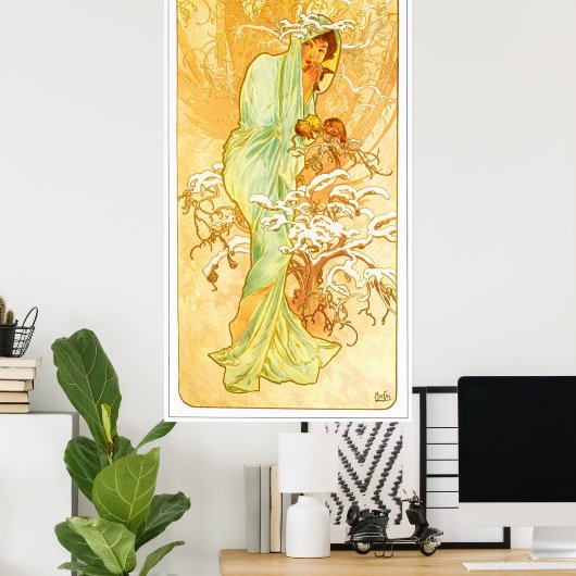 Alphonse Mucha Poster (Thuiskantoor)