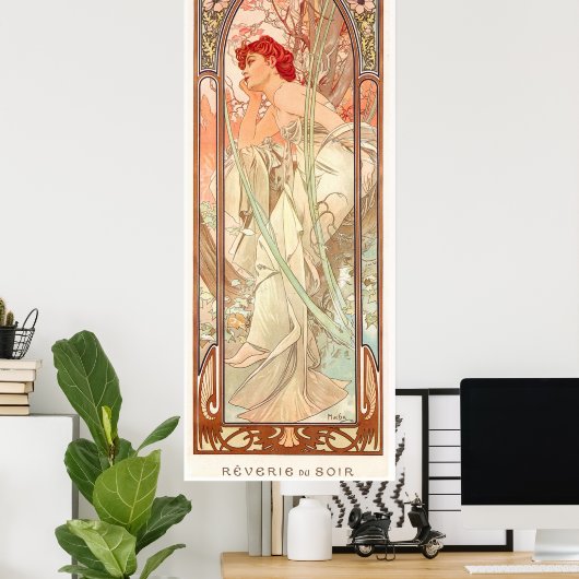 Alphonse Mucha Poster (Thuiskantoor)