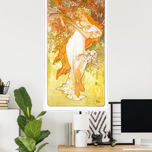Alphonse Mucha Poster (Thuiskantoor)