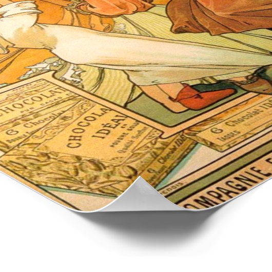 Alphonse Mucha poster chocolade muur decor (Hoek)