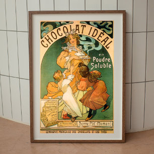 Alphonse Mucha poster chocolade muur decor