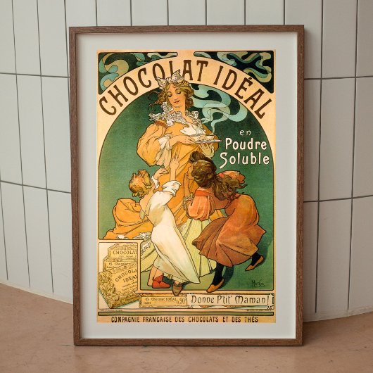 Alphonse Mucha poster chocolade muur decor